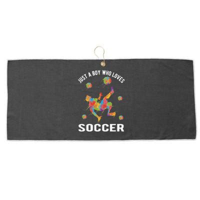 Just A  Who Loves Soccer and Slime Sports Gifts Teens Large Microfiber Waffle Golf Towel