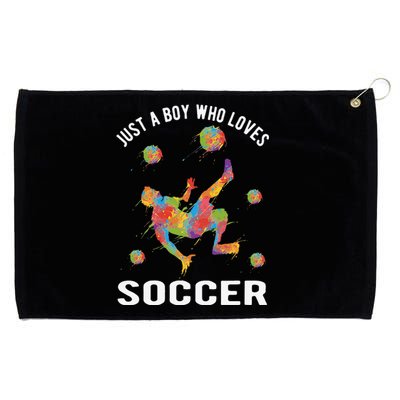 Just A  Who Loves Soccer and Slime Sports Gifts Teens Grommeted Golf Towel