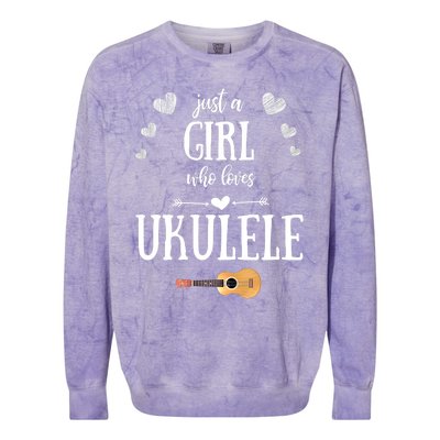 Just A Who Loves Ukulele For Ukulele Player Musician Gift Colorblast Crewneck Sweatshirt