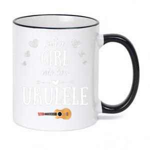 Just A Who Loves Ukulele For Ukulele Player Musician Gift 11oz Black Color Changing Mug