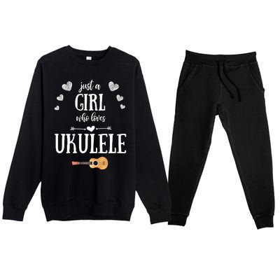 Just A Who Loves Ukulele For Ukulele Player Musician Gift Premium Crewneck Sweatsuit Set