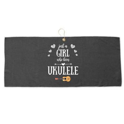 Just A Who Loves Ukulele For Ukulele Player Musician Gift Large Microfiber Waffle Golf Towel