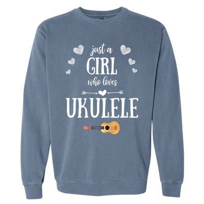 Just A Who Loves Ukulele For Ukulele Player Musician Gift Garment-Dyed Sweatshirt