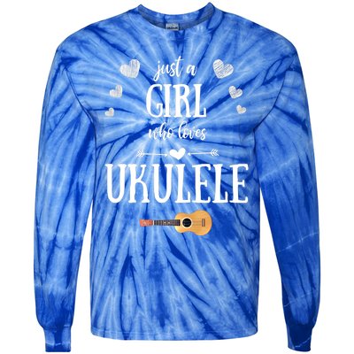 Just A Who Loves Ukulele For Ukulele Player Musician Gift Tie-Dye Long Sleeve Shirt