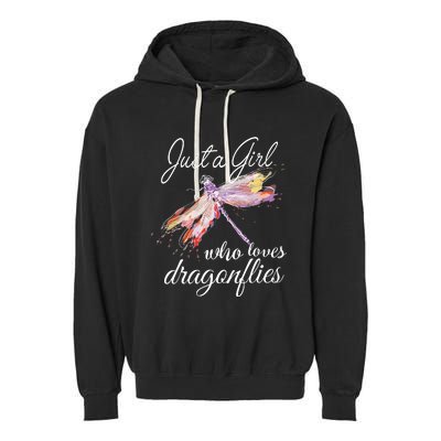 Just A Who Loves Dragonflies Entomologist Gift Garment-Dyed Fleece Hoodie