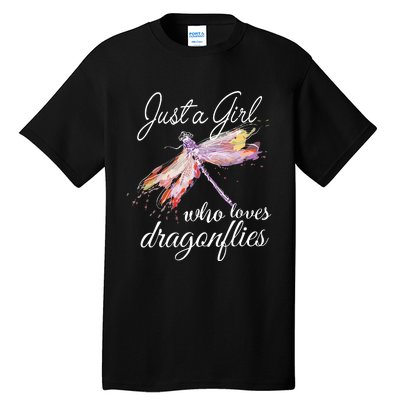 Just A Who Loves Dragonflies Entomologist Gift Tall T-Shirt