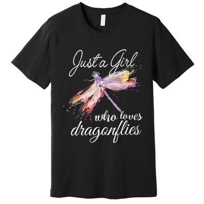 Just A Who Loves Dragonflies Entomologist Gift Premium T-Shirt