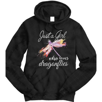 Just A Who Loves Dragonflies Entomologist Gift Tie Dye Hoodie