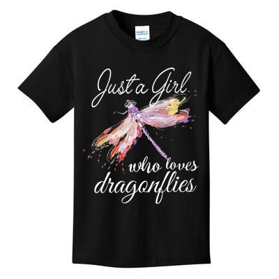 Just A Who Loves Dragonflies Entomologist Gift Kids T-Shirt