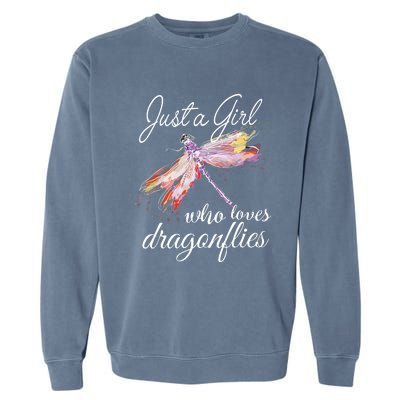 Just A Who Loves Dragonflies Entomologist Gift Garment-Dyed Sweatshirt