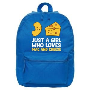 Just A Who Loves Mac And Cheese Love Macaroni Cheese Gift 16 in Basic Backpack