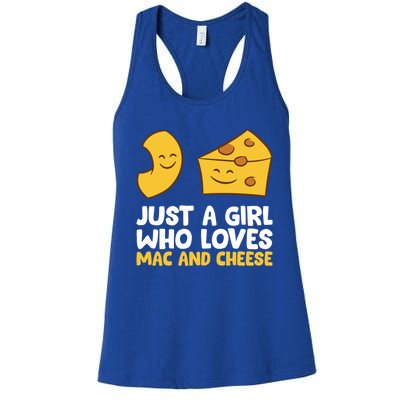 Just A Who Loves Mac And Cheese Love Macaroni Cheese Gift Women's Racerback Tank