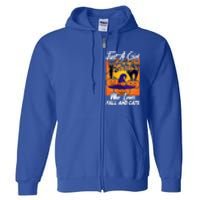 Just A Who Loves Fall And Cats Halloween Costume Gift Full Zip Hoodie