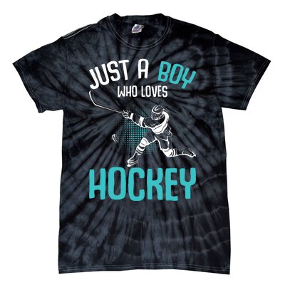 Just a who loves Hockey Player Ice Hockey Tie-Dye T-Shirt