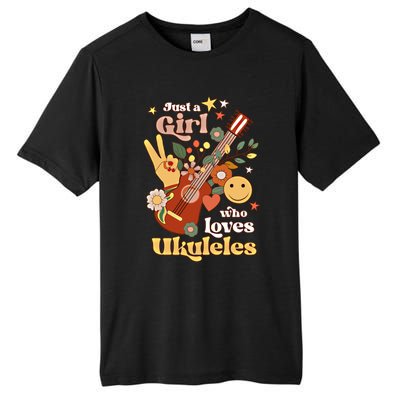 Just A Who Loves Ukulele Groovy Uke Player Musician Great Gift Tall Fusion ChromaSoft Performance T-Shirt