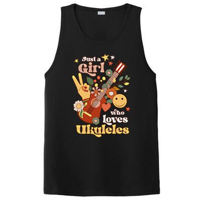 Just A Who Loves Ukulele Groovy Uke Player Musician Great Gift PosiCharge Competitor Tank