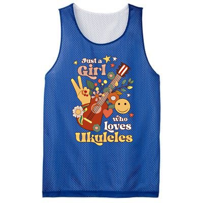 Just A Who Loves Ukulele Groovy Uke Player Musician Great Gift Mesh Reversible Basketball Jersey Tank