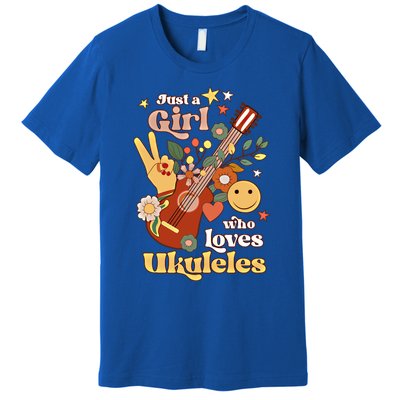 Just A Who Loves Ukulele Groovy Uke Player Musician Great Gift Premium T-Shirt