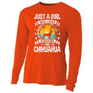 Just A Who Loves Sunshine And Chihuahua Cool Gift Cooling Performance Long Sleeve Crew