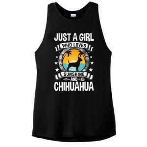 Just A Who Loves Sunshine And Chihuahua Cool Gift Ladies PosiCharge Tri-Blend Wicking Tank