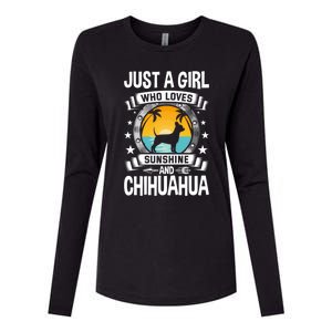 Just A Who Loves Sunshine And Chihuahua Cool Gift Womens Cotton Relaxed Long Sleeve T-Shirt