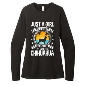 Just A Who Loves Sunshine And Chihuahua Cool Gift Womens CVC Long Sleeve Shirt