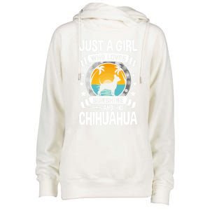 Just A Who Loves Sunshine And Chihuahua Cool Gift Womens Funnel Neck Pullover Hood