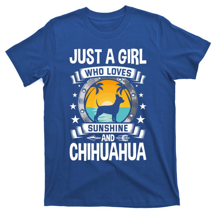 Just A Who Loves Sunshine And Chihuahua Cool Gift T-Shirt