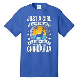 Just A Who Loves Sunshine And Chihuahua Cool Gift Tall T-Shirt