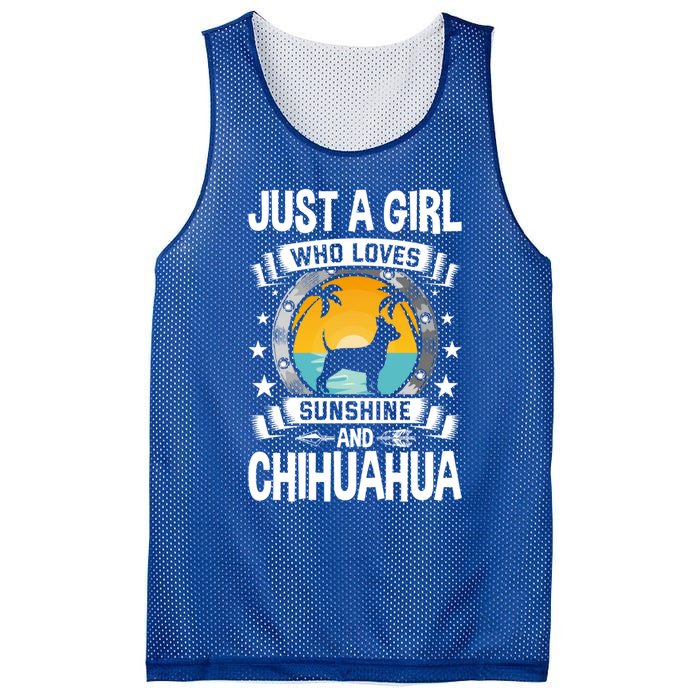 Just A Who Loves Sunshine And Chihuahua Cool Gift Mesh Reversible Basketball Jersey Tank