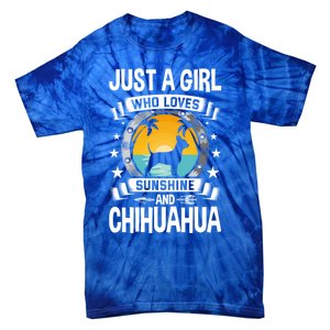 Just A Who Loves Sunshine And Chihuahua Cool Gift Tie-Dye T-Shirt