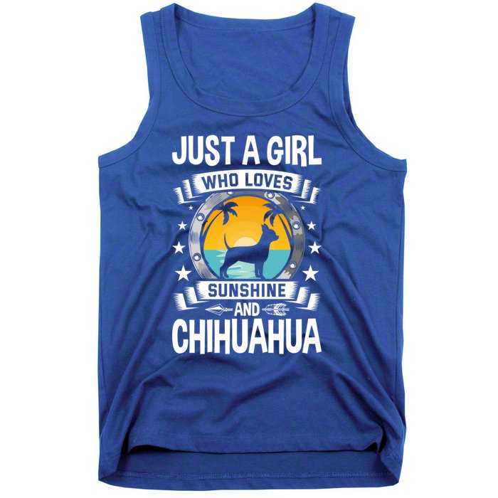 Just A Who Loves Sunshine And Chihuahua Cool Gift Tank Top