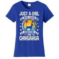 Just A Who Loves Sunshine And Chihuahua Cool Gift Women's T-Shirt