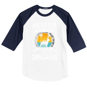 Just A Who Loves Sunshine And Chihuahua Cool Gift Baseball Sleeve Shirt