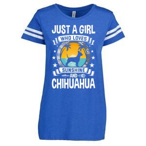 Just A Who Loves Sunshine And Chihuahua Cool Gift Enza Ladies Jersey Football T-Shirt