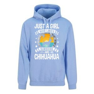 Just A Who Loves Sunshine And Chihuahua Cool Gift Unisex Surf Hoodie