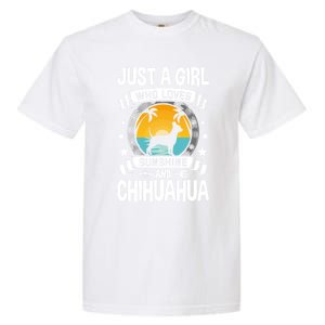 Just A Who Loves Sunshine And Chihuahua Cool Gift Garment-Dyed Heavyweight T-Shirt