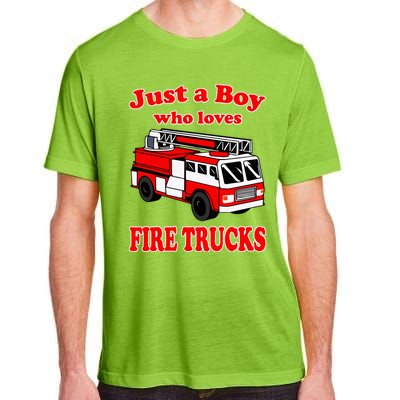 Just A Who Loves Firetruck And Firefighter Fire Gift Adult ChromaSoft Performance T-Shirt