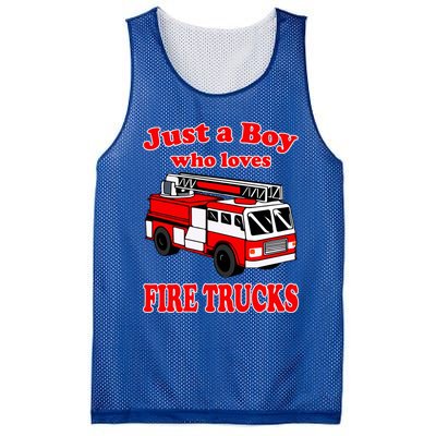 Just A Who Loves Firetruck And Firefighter Fire Gift Mesh Reversible Basketball Jersey Tank