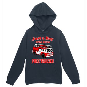 Just A Who Loves Firetruck And Firefighter Fire Gift Urban Pullover Hoodie