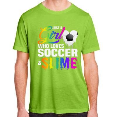 Just A  Who Loves Soccer and Slime Sports Gifts Teens Adult ChromaSoft Performance T-Shirt