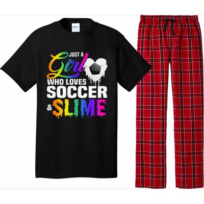 Just A  Who Loves Soccer and Slime Sports Gifts Teens Pajama Set