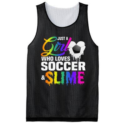 Just A  Who Loves Soccer and Slime Sports Gifts Teens Mesh Reversible Basketball Jersey Tank