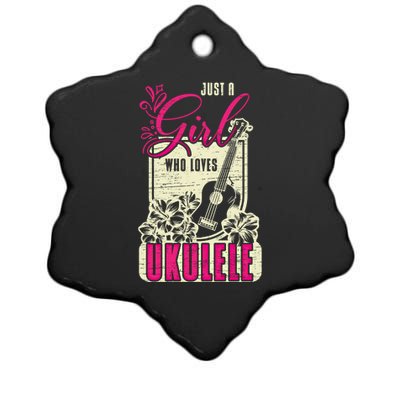 Just A Who Loves Ukulele Gift Ceramic Star Ornament