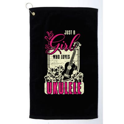 Just A Who Loves Ukulele Gift Platinum Collection Golf Towel