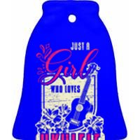 Just A Who Loves Ukulele Gift Ceramic Bell Ornament