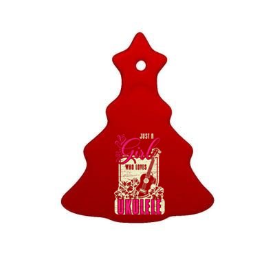 Just A Who Loves Ukulele Gift Ceramic Tree Ornament