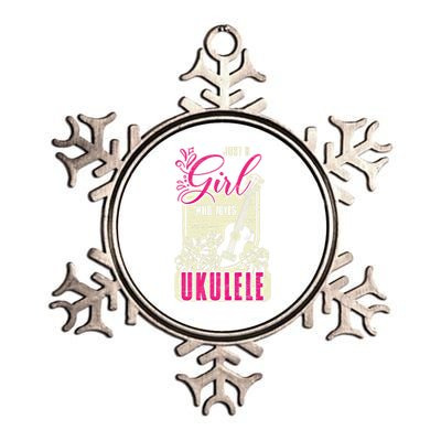 Just A Who Loves Ukulele Gift Metallic Star Ornament