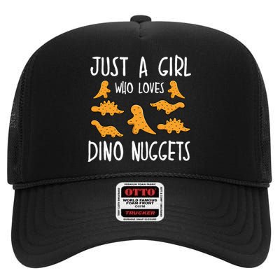 Just a Who Loves Dino Nuggets Merch Chicken Nuggets High Crown Mesh Back Trucker Hat