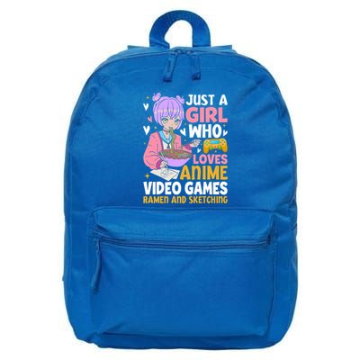 Just A Who Loves Anime Video Games Ra And Sketching Cute Gift 16 in Basic Backpack